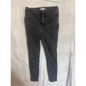Madewell Womens High Rise Skinny Crop Jeans Gray Wash Denim Stretch